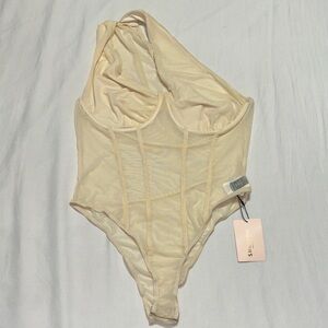 SHEIN Light Beige Mesh Bodysuit